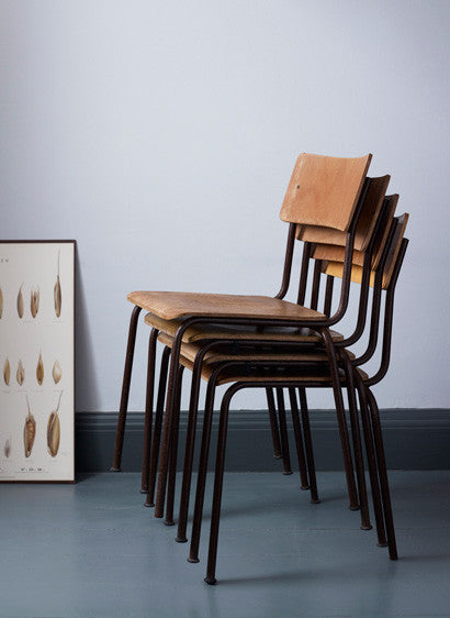 Stacking Wooden School Chairs