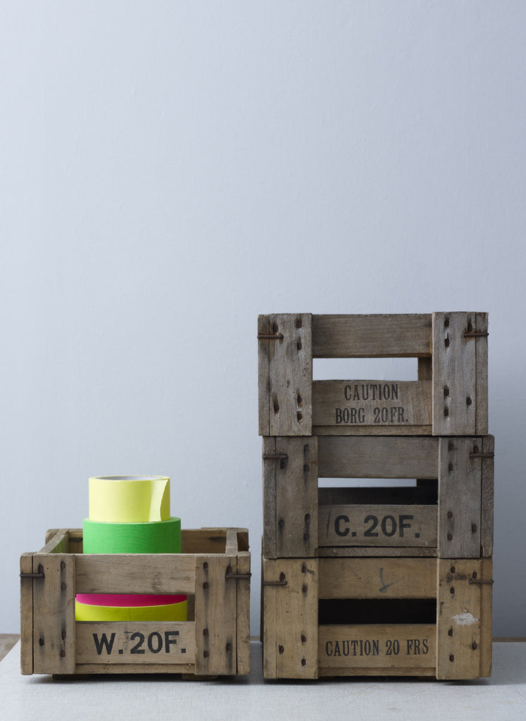 Small Wooden Stacking French Crate