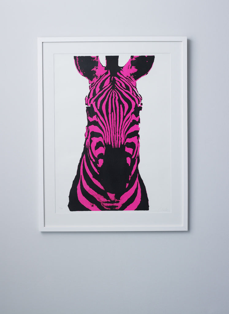Pink Zebra Screen Print